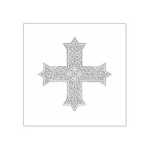Koptisch kruisje 	rubberstempel (Afrduk)