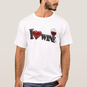 Kopzwart I LOVEW WIJN Artistieke Uitdrukking T-shirt