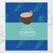Koquito Recipe Drink Palm Leaf Coconut Egg Nog Wijn Etiket (Enkel label)