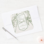  koquito tropische palmboom vierkante sticker (Envelop)