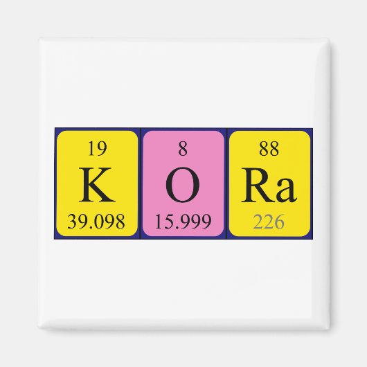 Kora periodieke tabelnaam magnet magneet (Voorkant)