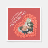 Koraal 35e Bruiloft Jubileum hart foto servetten (Voorkant)