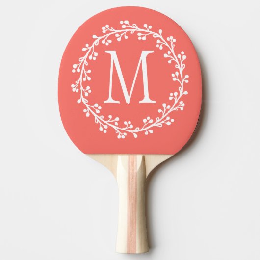  koraal aangepast monogram tafeltennisbatje (Voorkant)