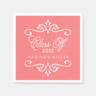koraal Afstuderen Napkins Servetten