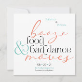 Koraal Aqua Drank Eten Slecht Dansen Sla de Datum  Kaart (Voorkant)