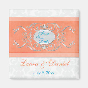 Koraal, Aqua, en de Grijze Damask sparen de Magnet Magneet