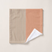 Koraal Beige Two Tone Stripes Bad Handdoek (Wasdoekje)