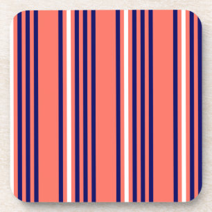 Koraal, blauw van de marine en wit vijf strepen pa bier onderzetter