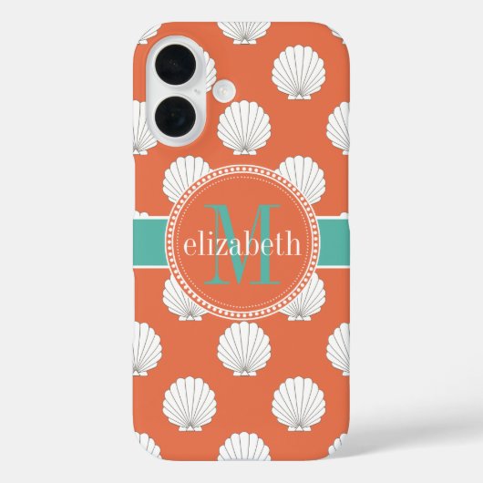 Koraal - Blauwgroen - witte schillen Case-Mate iPhone Case (Achterkant)