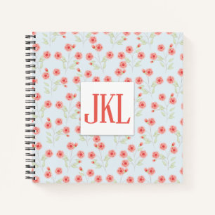 Koraal Bloem Patroon 21,59 x 21,59 cm Spiraal Note Notitieboek