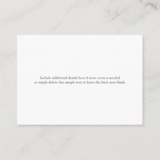 Koraal Bloemen bruiloft Details Informatiekaartje (Achterkant)