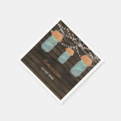 Koraal Bloemen Mason Jar Gepersonaliseerde bruilof Servetten (Hoek)