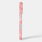 Koraal bloemenprint Monogram Case-Mate iPhone Case (Achterkant / Rechts)