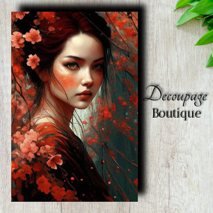 Koraal Bloesemdroom Decoupage Tissuepapier