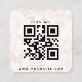 Koraal Blush Roze Floral Chic QR Code Weddenschap Informatiekaartje (Achterkant)