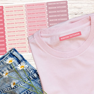 Koraal Blush Roze Mauve Gepersonaliseerde Naam Labels