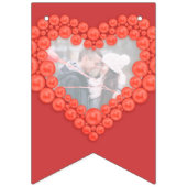 Koraal bruiloft 35e verjaardag aangepaste foto vlaggetjes (Eerste vlag)