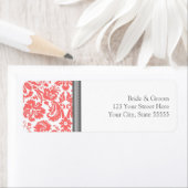 Koraal Bruiloft Aangepaste retour adreslabels Etiket (Insitu)