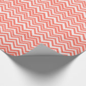 Koraal Chevron Ikat Pattern-pakpapier Cadeaupapier (Hoek)
