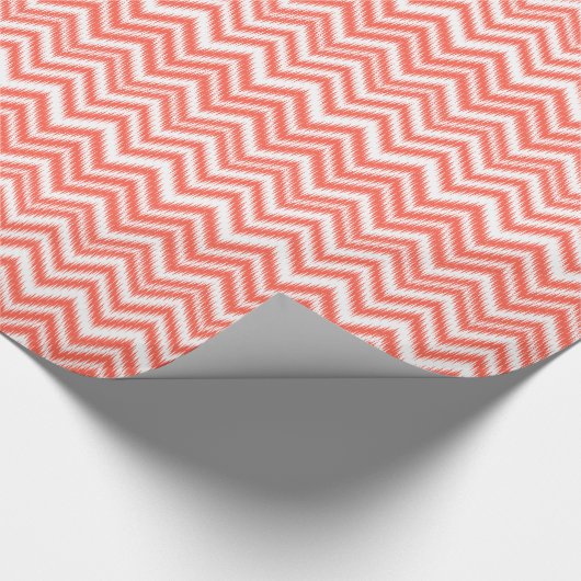 Koraal Chevron Ikat Pattern-pakpapier Cadeaupapier (Hoek)