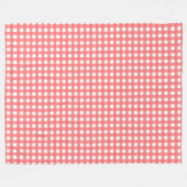  koraal Classy Gingham Pattern Fleece Deken (Voorkant (Horizontaal))