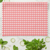  koraal Classy Gingham Pattern Theedoek (Gevouwen)