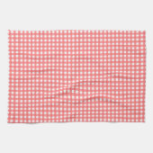  koraal Classy Gingham Pattern Theedoek (Horizontaal)