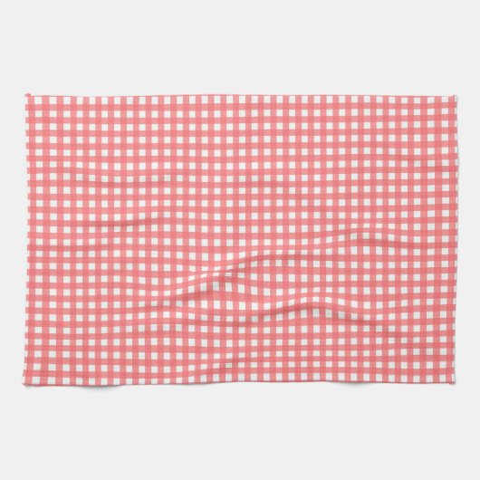  koraal Classy Gingham Pattern Theedoek (Horizontaal)