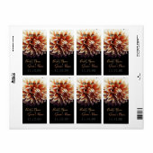 Koraal Dahlia bruiloft wijn fles label (Full Sheet)