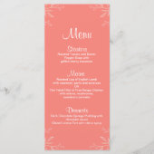 Koraal Eenvoudig Elegant Bloemen Trouwmenu Menu (Voorkant)