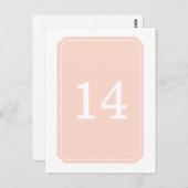 Koraal Eenvoudig elegant tabelnummer Briefkaart (Voorkant / Achterkant)