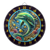 Koraal Elegantie Dolfijn Dartbord Display (Voorkant)