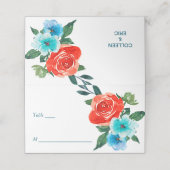 Koraal en Aqua Floral Wedding (Buitenkant ongevouwen)