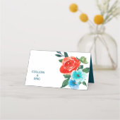 Koraal en Aqua Floral Wedding (Achterkant)