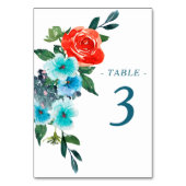 Koraal en Aqua Floral Wedding Kaart (Achterkant)