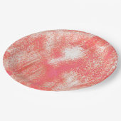 Koraal en beige splatter papieren bordje (Gekanteld)