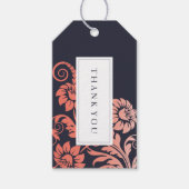 Koraal en blauwe huwelijksfavoriet cadeau hanglabe cadeaulabel (Voorkant)