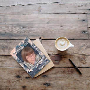 Koraal en Blauwe Zonnebloem Kunst   Foto   Begrafe Programma