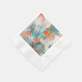 Koraal en Blauwgroen penseelstreekservetten Servet (Hoek)