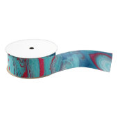 Koraal en Blauwgroen zwijn Grosgrain Lint (Spoel)