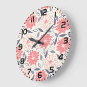 Koraal en Crème Bloemenpatroon Dahlia Grote Klok (Hoek)