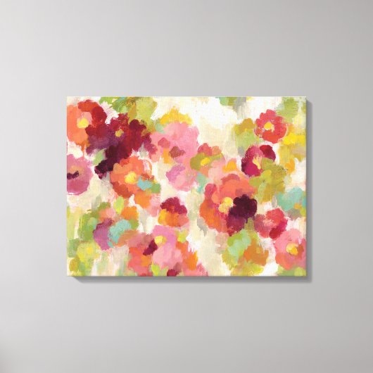 Koraal en Emerald Garden Canvas Afdruk (Voorkant)