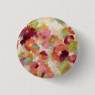 Koraal en Emerald Garden Ronde Button 3,2 Cm