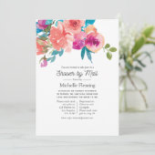 Koraal en Fandango Floral Shower per Mail Kaart (Staand voorkant)