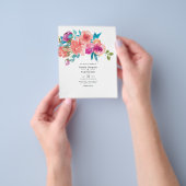 Koraal en Fandango Floral Wedding Flyer (Hand)