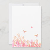 Koraal- en Fuchsievloeistof Bumble Bijnen Wedding Kaart (Achterkant)