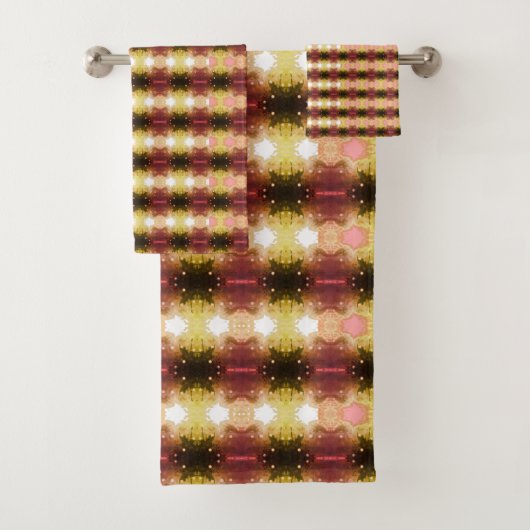 Koraal en gekleurd bad handdoek (Insitu)