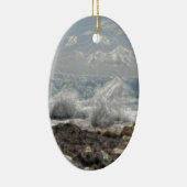 Koraal en golven keramisch ornament (Rechts)