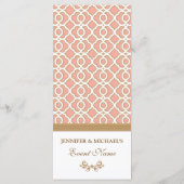 Koraal en Goud Marokkaans Menu (Achterkant)