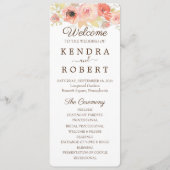 Koraal en Goud Roos Wedding Itinerary Programma (Voorkant)